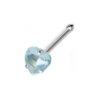 Šperky4U Piercing do nosu - srdíčko, tyrkysový kamínek - N01077-Q