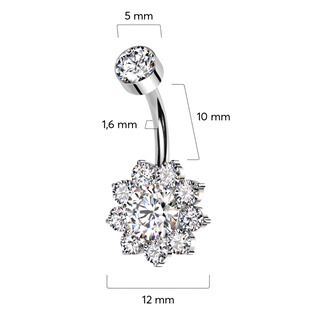 Šperky4U Piercing do pupíku - TITAN - TIT1314-C
