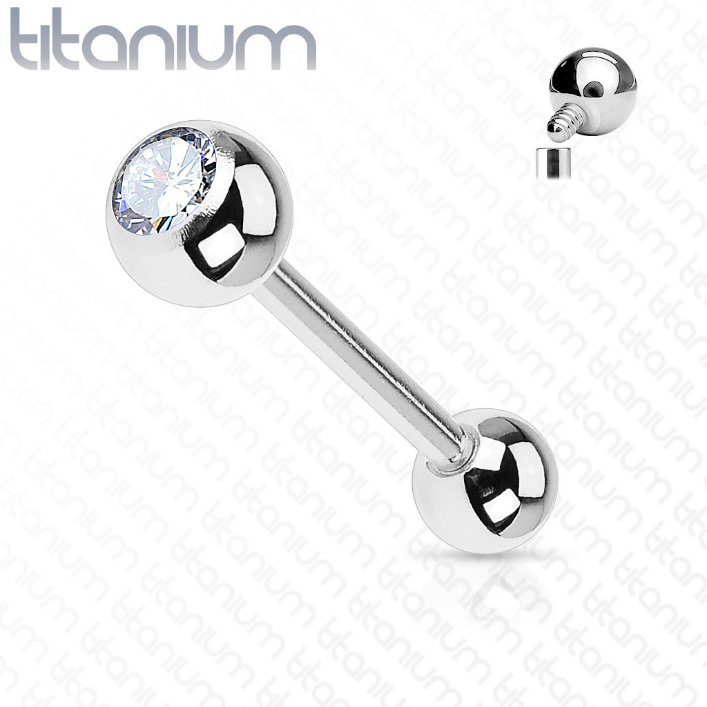 Šperky4U Piercing činka titan zirkon - TIT1008-16225