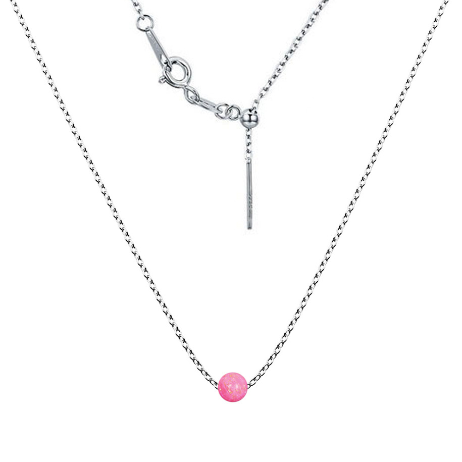 NUBIS® Stříbrný náhrdelník s opálem - kulička 5 mm - NBS02-OP57