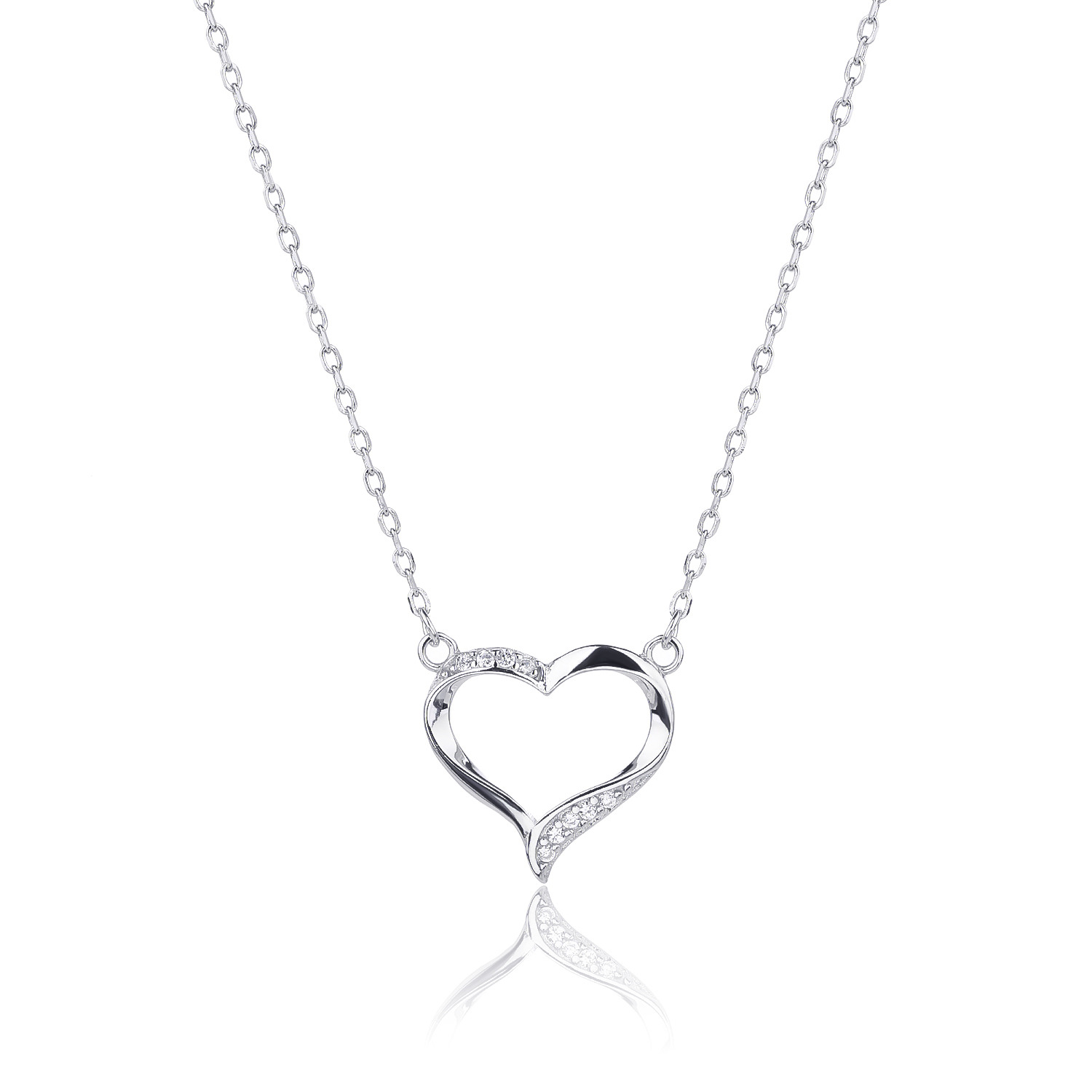 NUBIS® Střibrný náhrdelník srdce - NB-2383