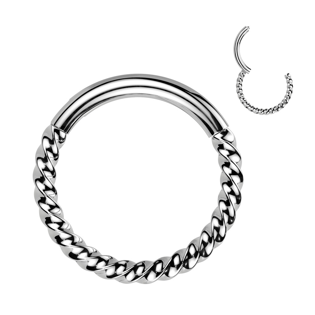 Šperky4U Piercing segment kruh TITAN kroucený - TIT1330-1210