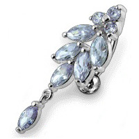 Šperky4U Stříbrný piercing do pupíku, světle fialové zirkony - BP01269-TZ