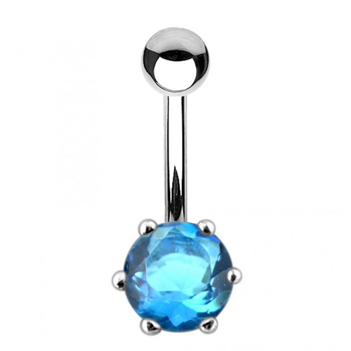 Šperky4U Stříbrný piercing do pupíku se zirkonem - BP01025-Q