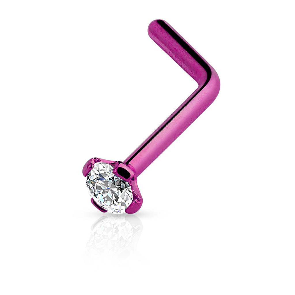 Šperky4U Piercing do nosu, fialová barva - N01051-A