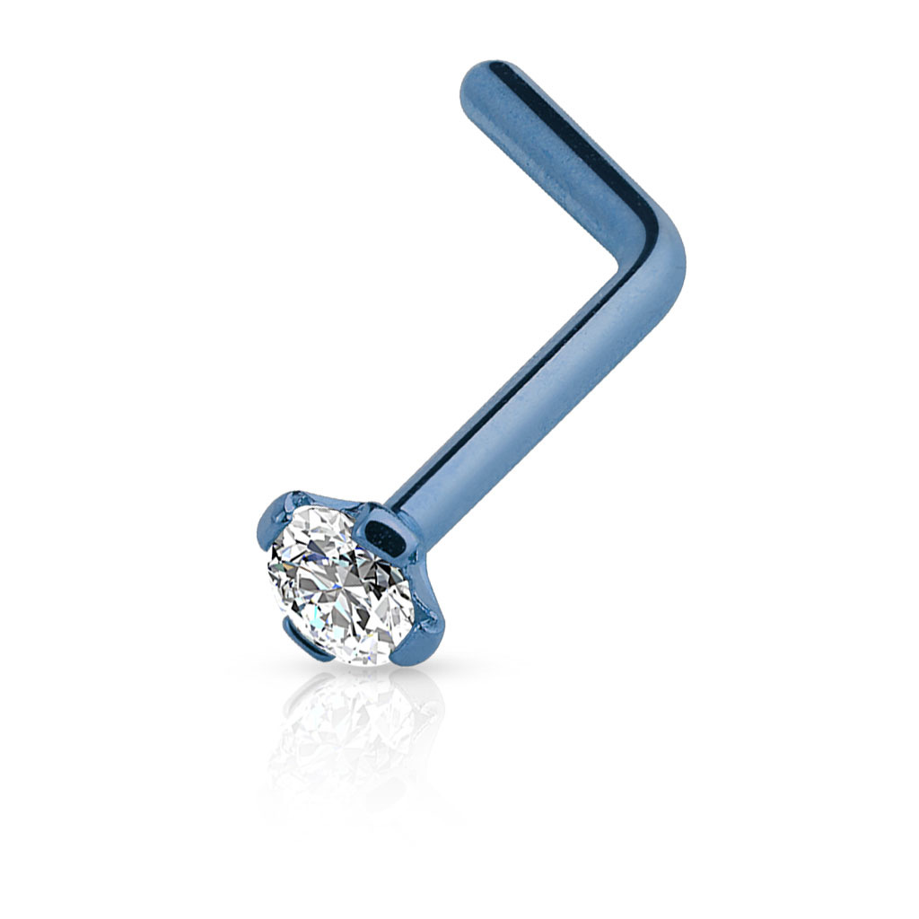 Šperky4U Piercing do nosu, světle modrá barva - N01051-LB