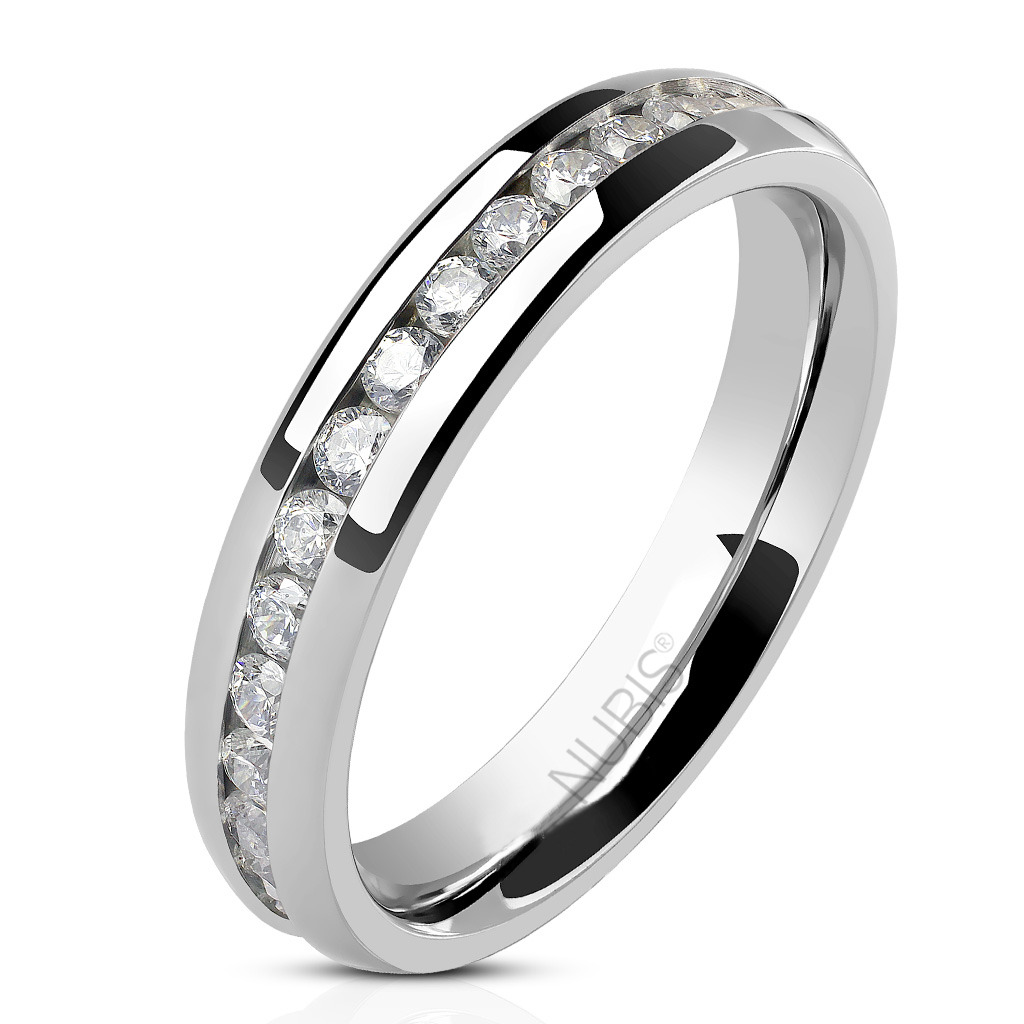 NUBIS® Dámský prsten se zirkony - velikost 49 - NSS1004-49