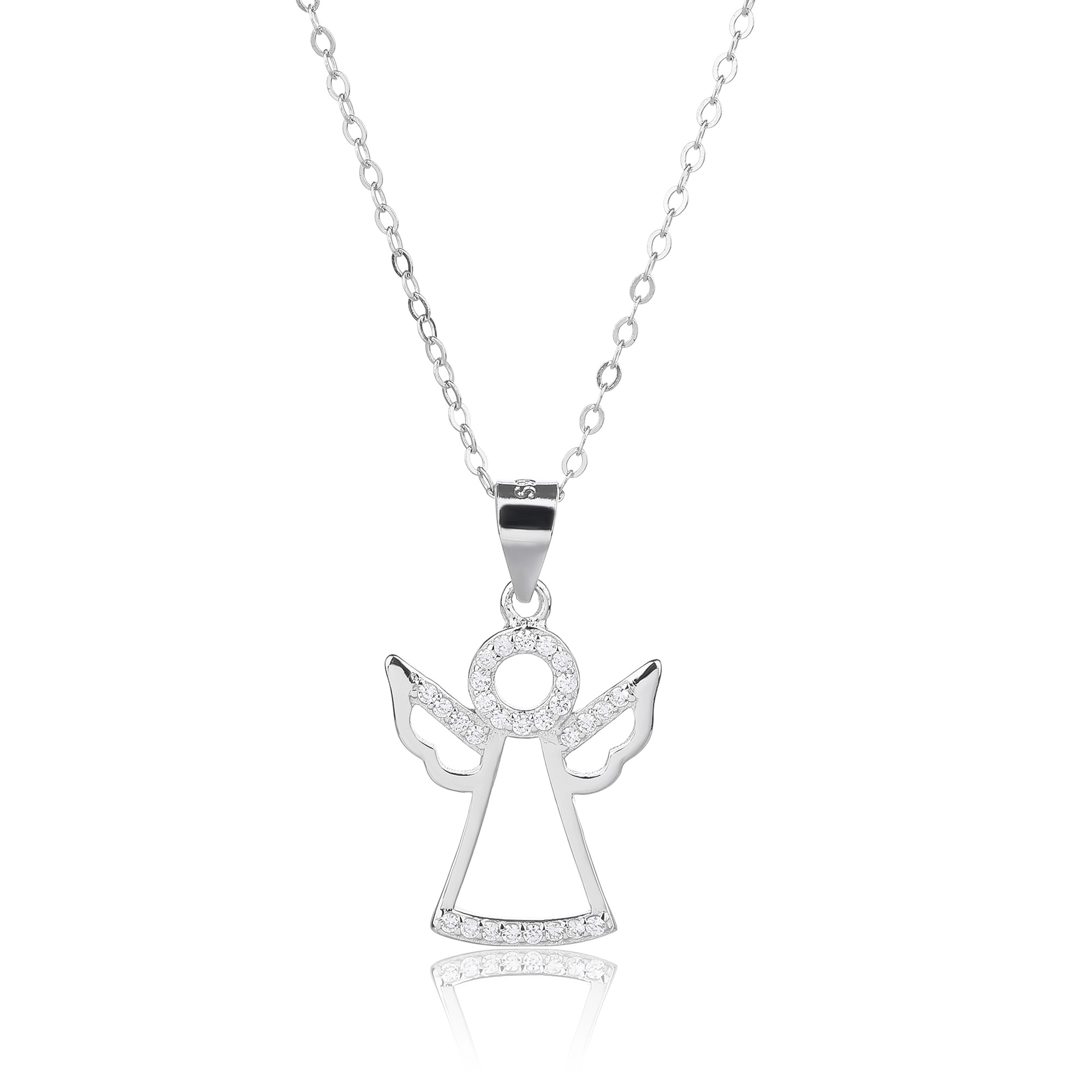 NUBIS® Střibrný náhrdelník s andělem - NB-2392