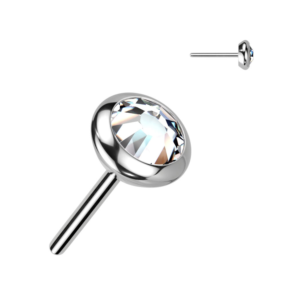 Šperky4U Kamínek k PUSH IN piercing do nosu TITAN, 4 mm zirkon - TIT1242C-040