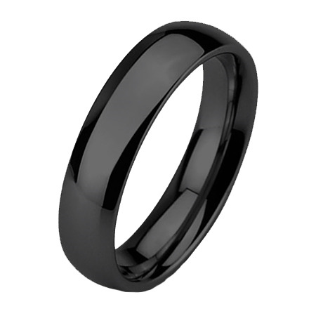 NUBIS® Snubní prsten wolfram, černé, šíře 6 mm, vel. 49 - velikost 49 - NWF1061-49