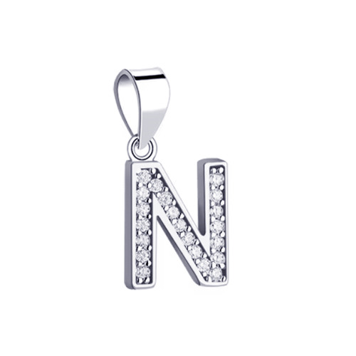 NUBIS® Stříbrný přívěšek - iniciála písmeno - NB-4489-N
