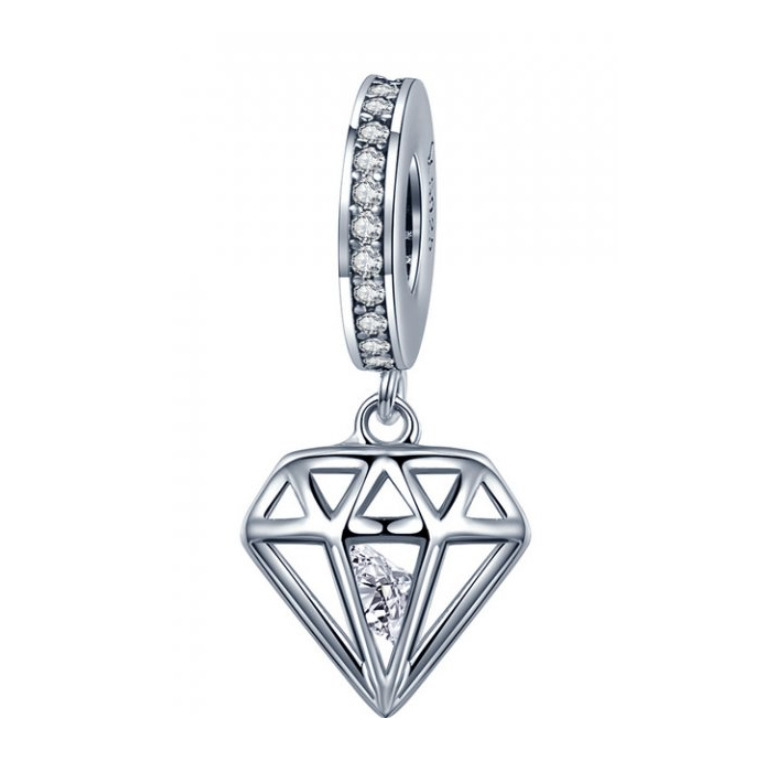 NUBIS® Stříbrný přívěšek korálek diamant - NB-8182