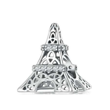 NUBIS® Stříbrný přívěšek korálek Eiffelova věž - NB-8289
