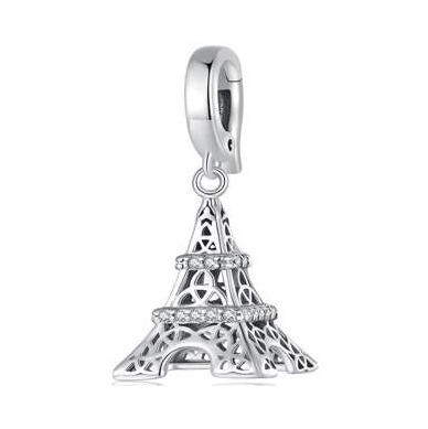 NUBIS® Stříbrný přívěšek korálek Eiffelava věž - NB-8282