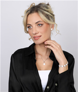 EG1300 Stříbrný přívěsek se syntetickým opálem a krystaly Preciosa