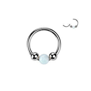 Levně Piercing segment s opálemTITAN, 1,0 x 8 mm - TIT1520-1008