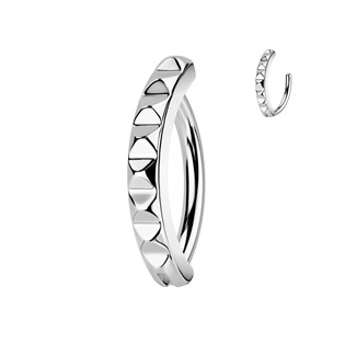 Levně Piercing do pupíku se strukturovaným štítem - WP0087