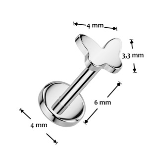 TIT1528-1006 Piercing do brady - PUSH IN labreta titan, 1,0 x 6 mm
