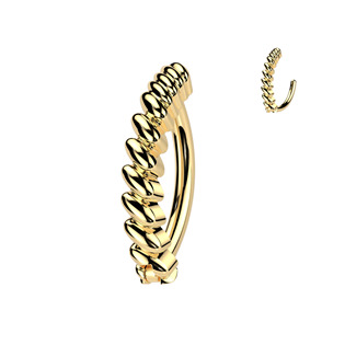 Levně Zlacený piercing do pupíku s ozdobným štítem - WP0091-GD