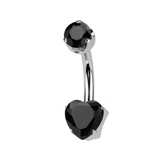 Levně Piercing do pupíku srdíčko - TITAN, Achát - TIT1556