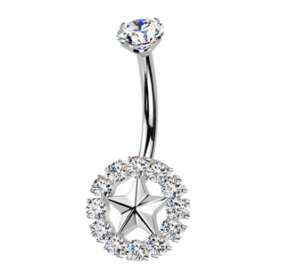 Levně Piercing do pupíku s hvězdou TITAN - TIT1549-C
