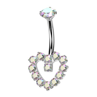 Levně Piercing do pupíku srdce - TITAN - TIT1548-AB