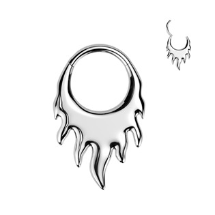 Levně Piercing segment kruh s plameny - TIT1547-1208