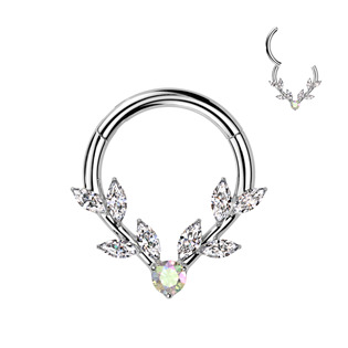 Levně Ocelový piercing - segment kruh ozdobný - SG115-1208