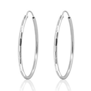 Levně NUBIS® Stříbrné náušnice kruhy 35 mm - NB-3042-35