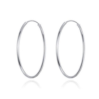 Levně NUBIS® Stříbrné náušnice kruhy 18 mm - NB-3527-18