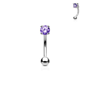 Levně Piercing do obočí - zirkon - OB1002-TZ