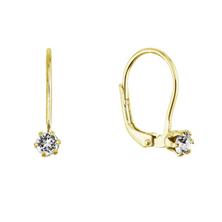 Levně EVOLUTION GROUP CZ Pozlacené visací náušnice se Swarovski krystalem - 31322.1 yellow gold