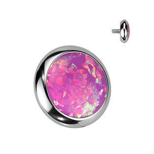 Levně Náhradní kamínek TITAN, závit 1,2 mm, růžový opál 4 mm - TIT1564-OP22