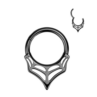 Levně Černý ocelový kruh - helix / cartilage / septum piercing - SG123-K