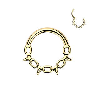 Levně Zlacený ocelový kruh - helix / cartilage / septum piercing - SG122-GD