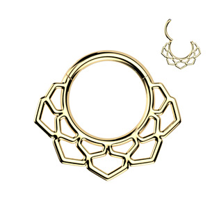 Levně Zlacený ocelový kruh - helix / cartilage / septum piercing - SG127-GD