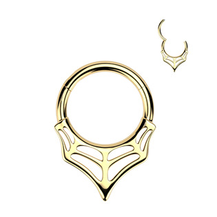 Levně Zlacený ocelový kruh - helix / cartilage / septum piercing - SG123-GD
