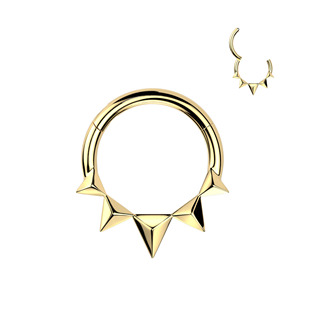Levně Zlacený ocelový kruh - helix / cartilage / septum piercing - SG121-GD