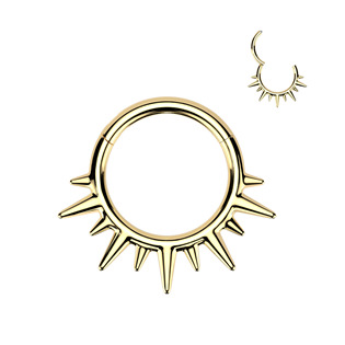 Levně Zlacený ocelový kruh - helix / cartilage / septum piercing - SG125-GD