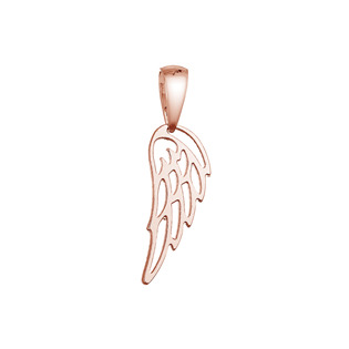 Levně EVOLUTION GROUP CZ Pozlacený stříbrný přívěsek andělské křídlo - 64087 rose gold