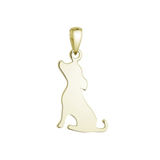 EVOLUTION GROUP CZ Pozlacený stříbrný přívěsek pes - 64097 yellow gold