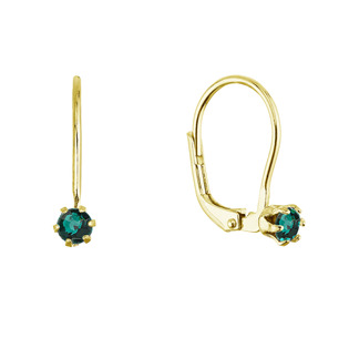 Levně EVOLUTION GROUP CZ Pozlacené visací náušnice s Preciosa krystalem - 31322.3 emerald