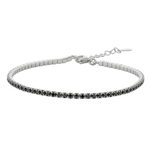 NUBIS® Stříbrný štrasový tenisový náramek černý - NB-1269