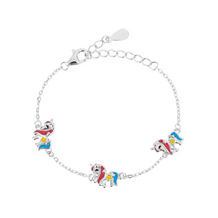Levně NUBIS® Dětský stříbrný náramek s jednorožci - DN-0091