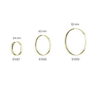 EG1342-GD Stříbrné pozlacené náušnice kruhy 24 mm