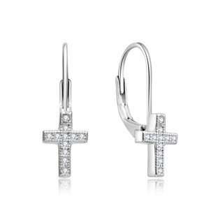 Levně NUBIS® Stříbrné náušnice křížky - NB-3091