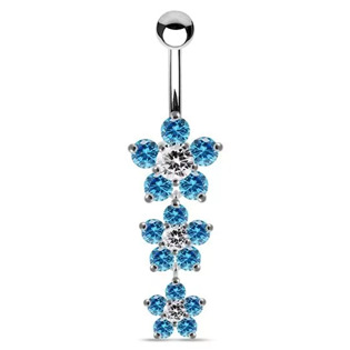 Levně Stříbrný visací piercing do pupíku - BP5004-Q