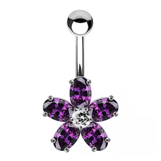 Levně Stříbrný piercing do pupíku - BP5003-A