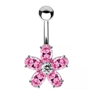 Levně Stříbrný piercing do pupíku - BP5003-P