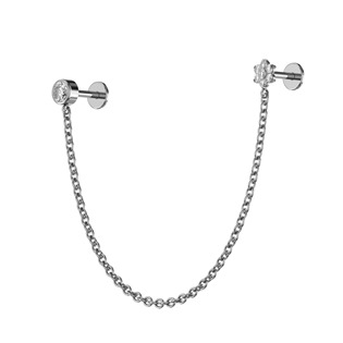 Levně Piercing do ucha - labreta se řetízkem TITAN - TIT1589